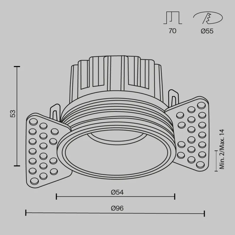 Downlight Incastrat Round DL058-7W3K-TRS-BS Maytoni LED, Alama, Germania