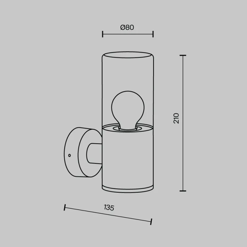 Aplica Exterior Amas O432WL-01GF Maytoni E27, Grafit, Germania