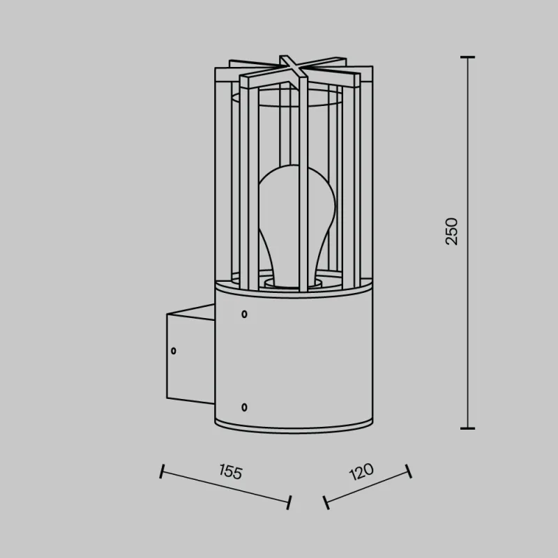 Aplica Exterior Barrel O453WL-01GF Maytoni E27, Grafit, Germania