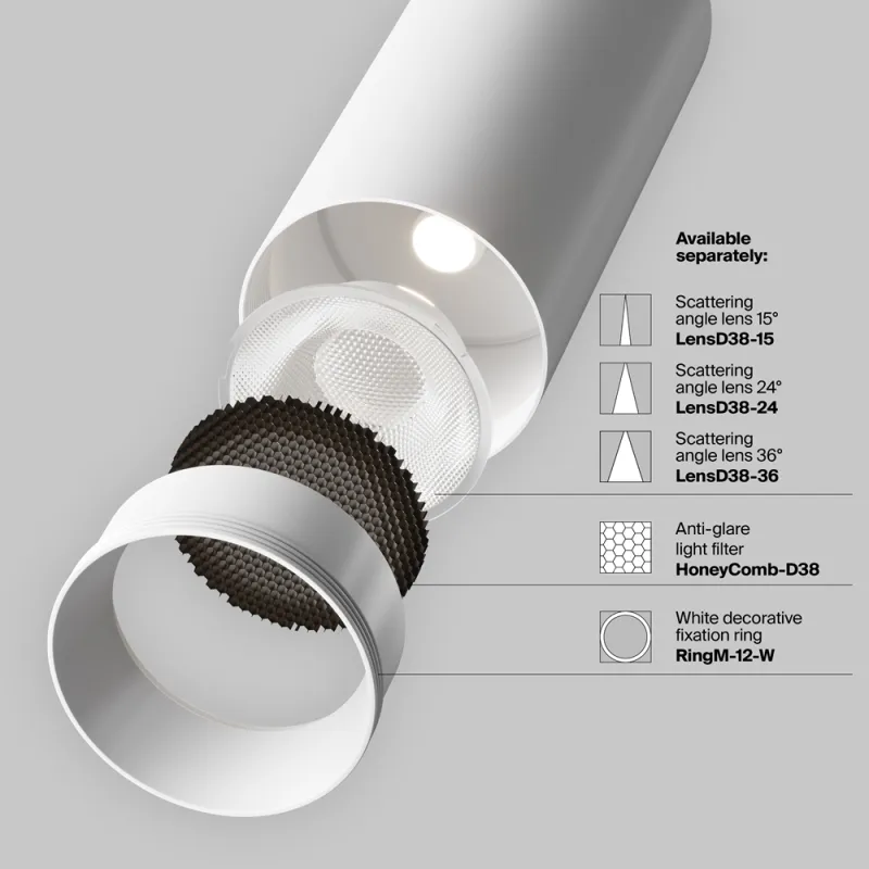 Downlight Sina 1 Faza Focus LED TR021-1-12W3K-W-D-W Maytoni LED, Alb, Germania