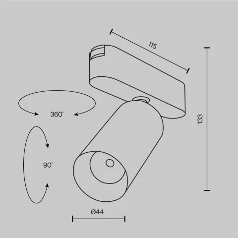 Downlight Sina Magnetica Slim Focus LED TR103-1-12W4K-M-W Maytoni LED, Alb, Germania
