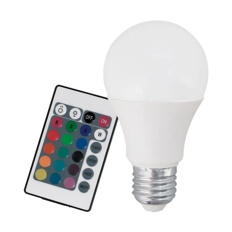 Bec Dimabil Cu Telecomanda Eglo 10107, Led E27 9W 806Lm 3000K Ø60Mm, Rgb Si Lumina Calda
