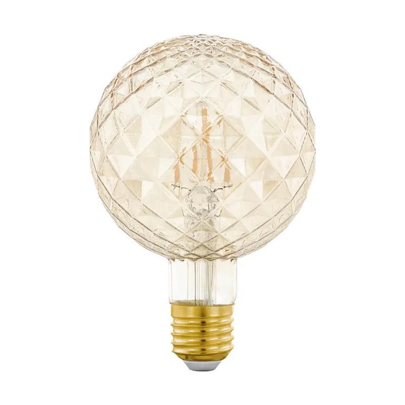 Bec Dimabil Eglo 12584, Led E27 2W 200Lm 2200K Ø93Mm, Lumina Calda, Chihlimbar