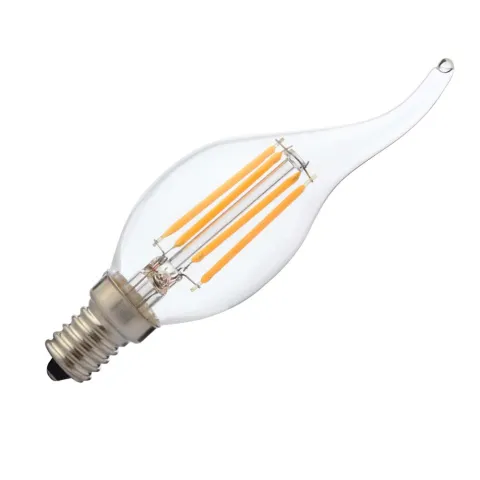 Bec Led Flacara Filament E14 4W Alb Cald