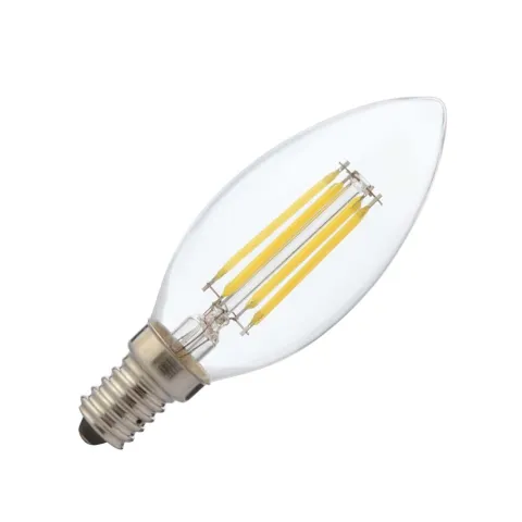Bec Led Lumanare Filament E14 4W Alb Cald