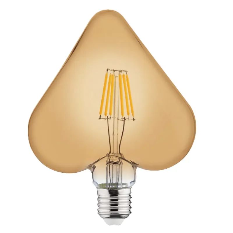 Bec Led Rustic Heart E27 6W Alb Cald