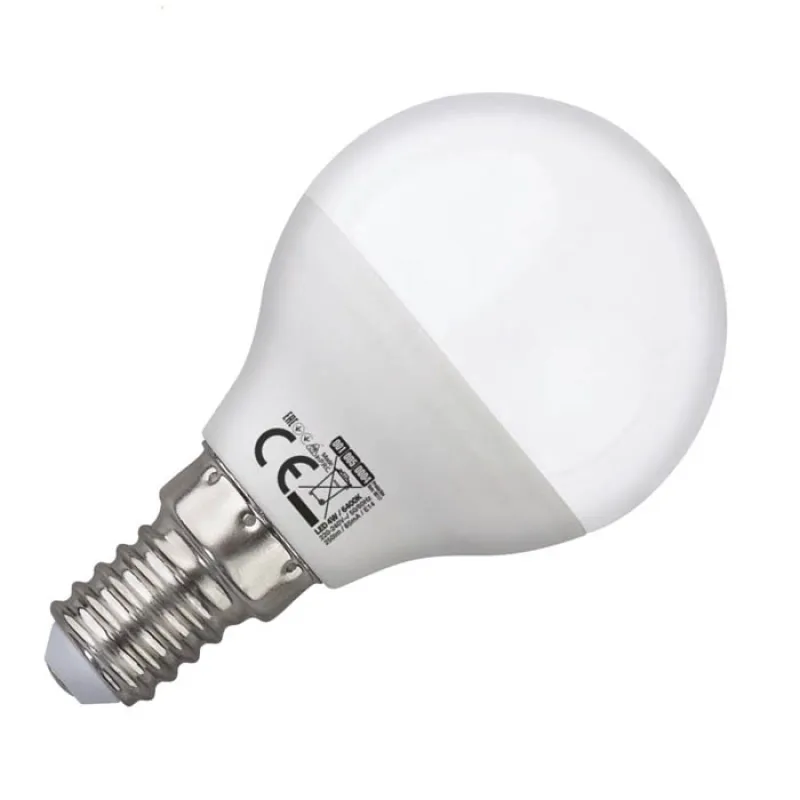 Bec Led Sferic E14 6W Alb Rece