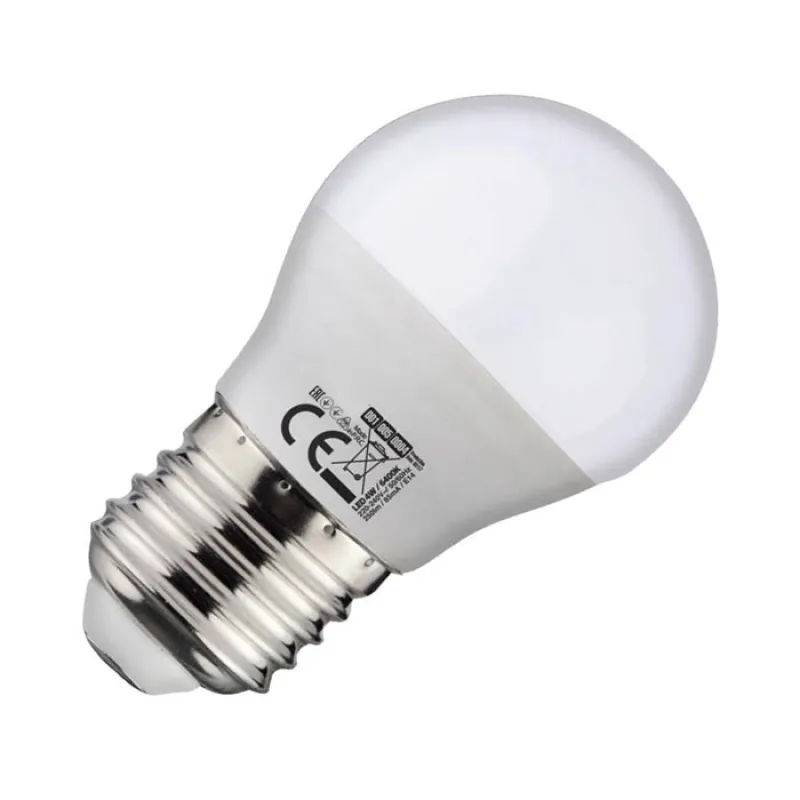Bec Led Sferic E27 4W Alb Rece