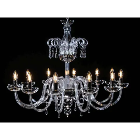 Candelabru Cristale, Sticla, Bohemia, E14, AL010057, Crystal