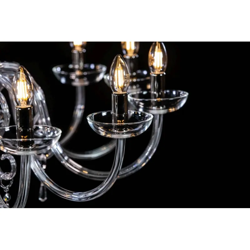 Candelabru Cristale, Sticla, Bohemia, E14, AL010057, Crystal