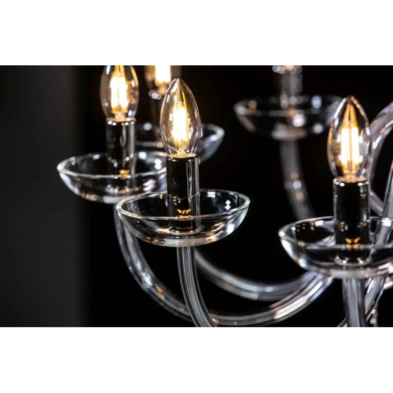 Candelabru Cristale, Sticla, Bohemia, E14, AL010057, Crystal