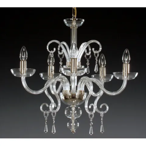 Candelabru Cristale, Sticla, Bohemia, E14, AL010058, Crystal