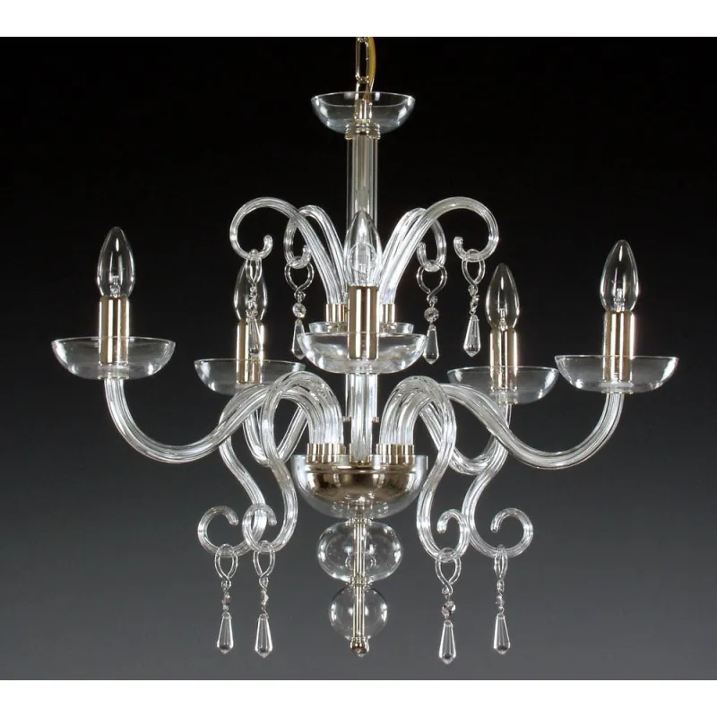 Candelabru Cristale, Sticla, Bohemia, E14, AL010058, Crystal