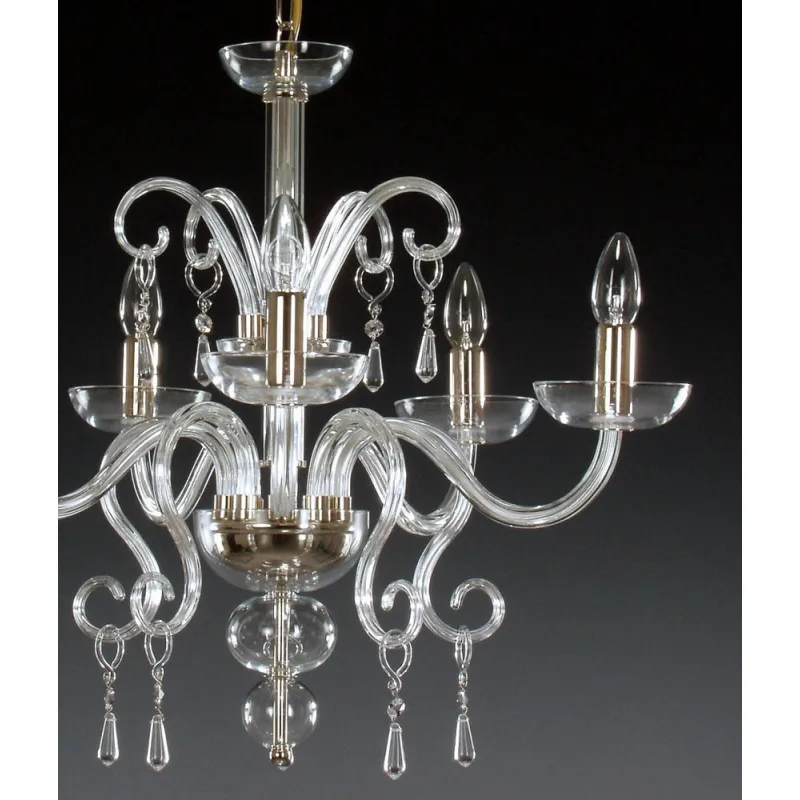 Candelabru Cristale, Sticla, Bohemia, E14, AL010058, Crystal