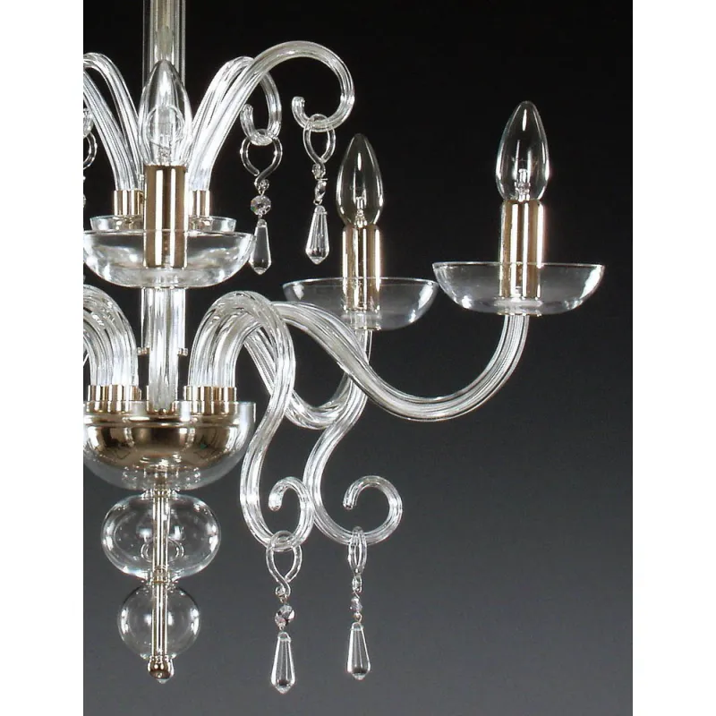 Candelabru Cristale, Sticla, Bohemia, E14, AL010058, Crystal