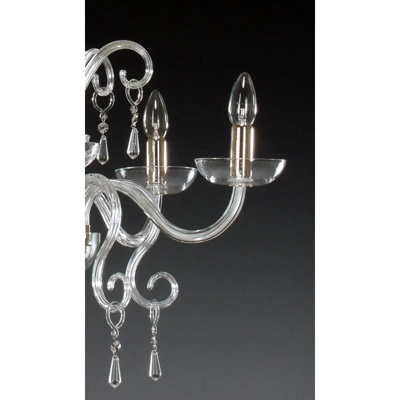 Candelabru Cristale, Sticla, Bohemia, E14, AL010058, Crystal