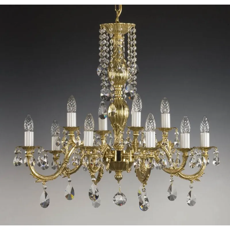 Candelabru Alama, Cristale, Bohemia, E14, AL010093, Crystal