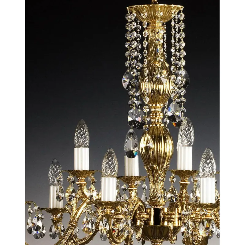 Candelabru Alama, Cristale, Bohemia, E14, AL010093, Crystal