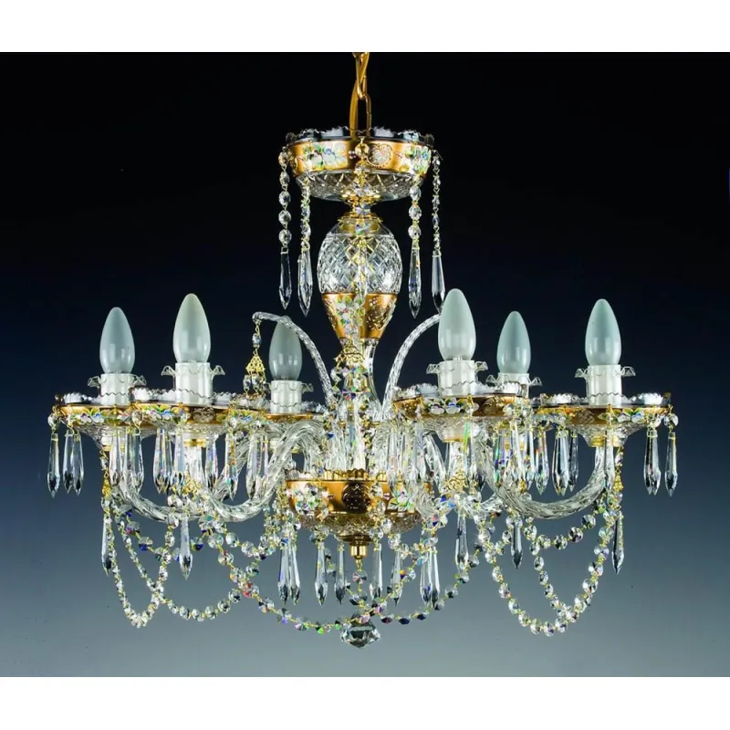Candelabru Cristale, Clasic- painted, Bohemia, E14, AL010113, Crystal