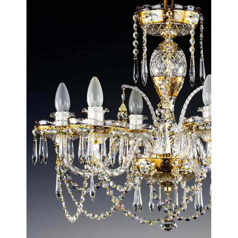 Candelabru Cristale, Clasic- painted, Bohemia, E14, AL010113, Crystal