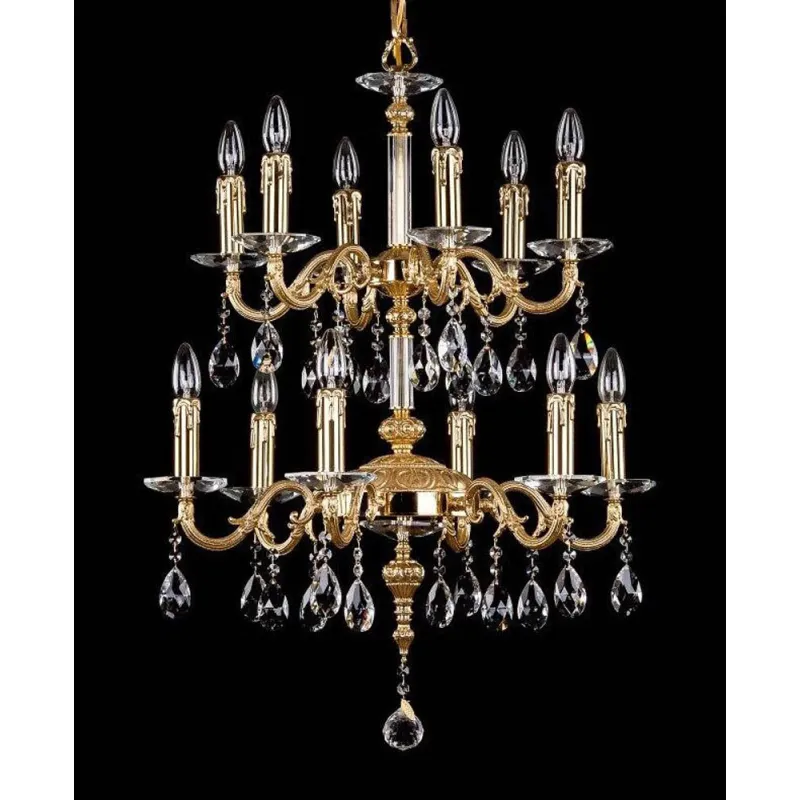 Candelabru Alama, Cristale, Bohemia, E14, AL010236, Crystal