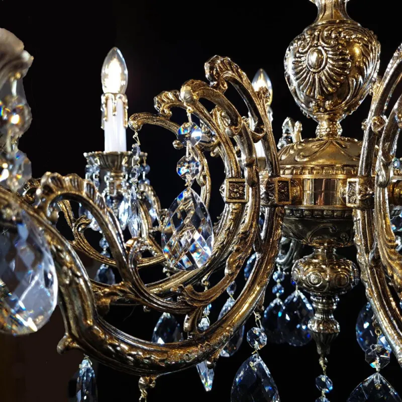Candelabru Alama, Cristale, Bohemia, E14, AL010243, Crystal