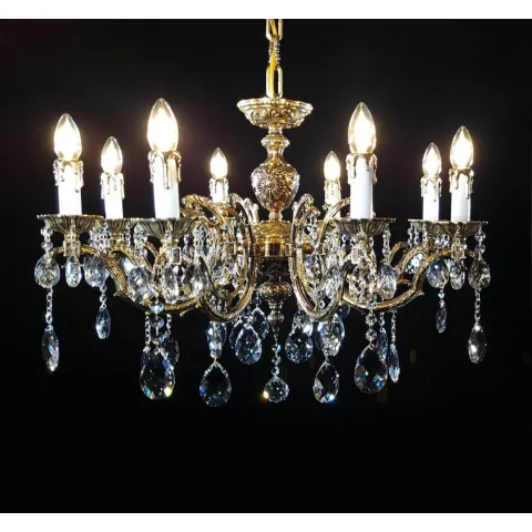 Candelabru Alama, Cristale, Bohemia, E14, AL010243, Crystal