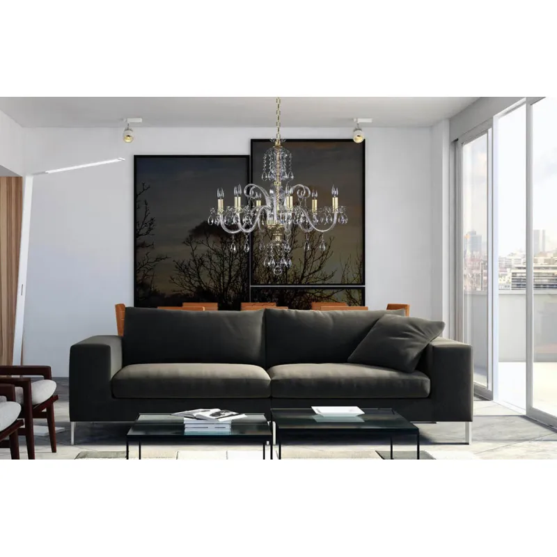 Candelabru Cristale, Modern, Bohemia, E14, AT010CH08K, Crystal