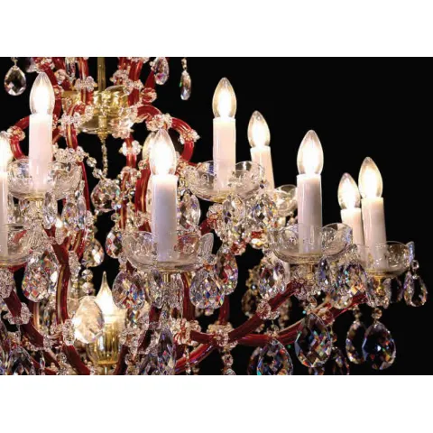 Candelabru Cristale, Maria Theresa, Bohemia, E14, BX010L10920Z219Red, Crystal