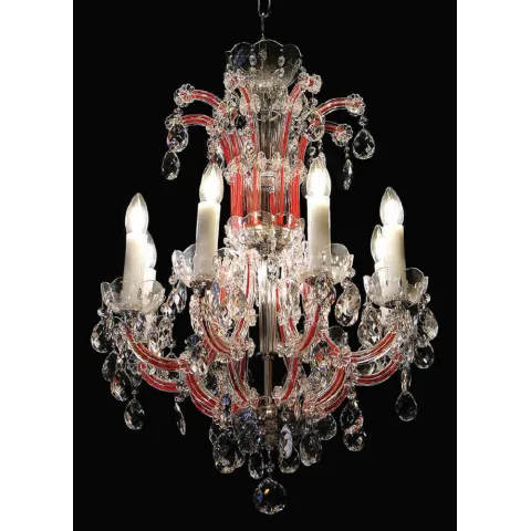 Candelabru Cristale, Maria Theresa red, Bohemia, E14, BX010L10931N208red, Crystal