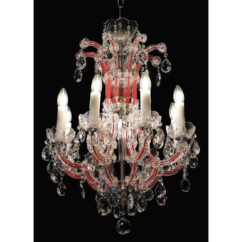 Candelabru Cristale, Maria Theresa red, Bohemia, E14, BX010L10931N208red, Crystal