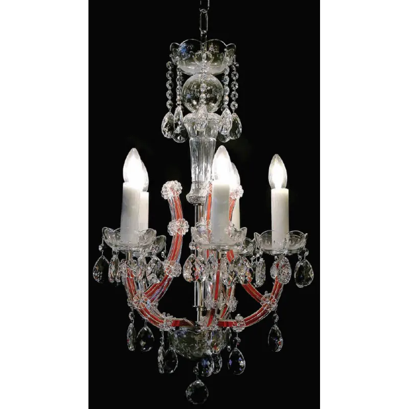 Candelabru Cristale, Maria Theresa red, Bohemia, E14, BX010L10932N205red, Crystal