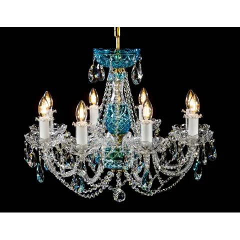 Candelabru Cristale blue, Bohemia, E14, EL010100802-3C, Crystal
