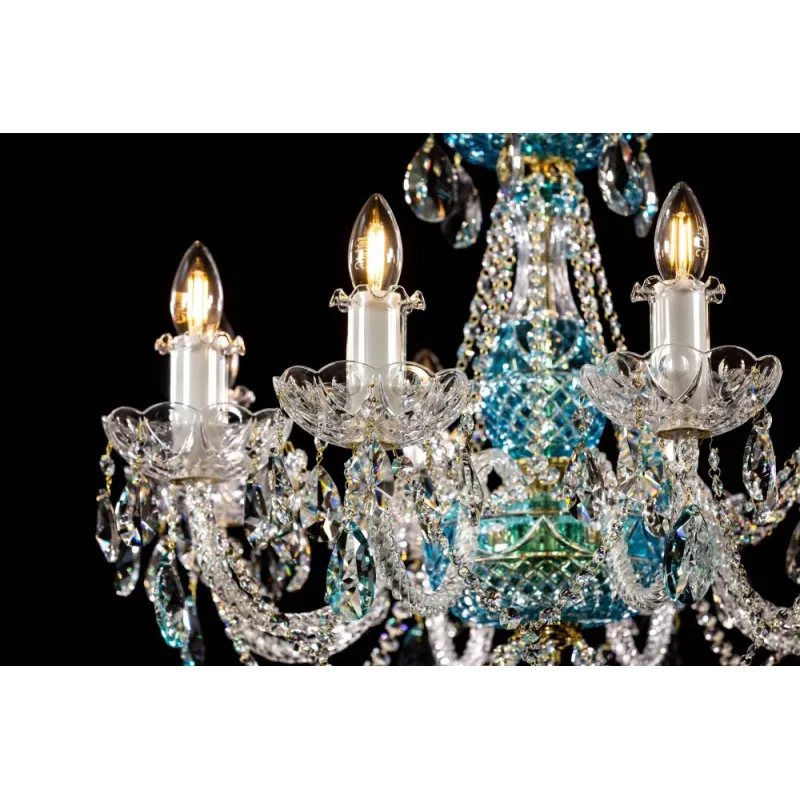 Candelabru Cristale blue, Bohemia, E14, EL010100802-3C, Crystal