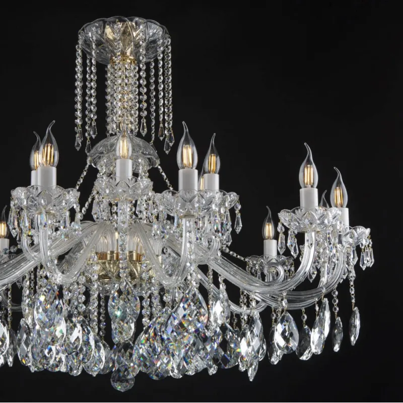 Candelabru Cristale, lux, Bohemia, E14, EL01010118+301PB, Crystal