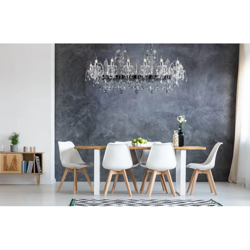 Candelabru Cristale, modern OVALPB, Bohemia, E14, EL0101021402OVALPB, Crystal
