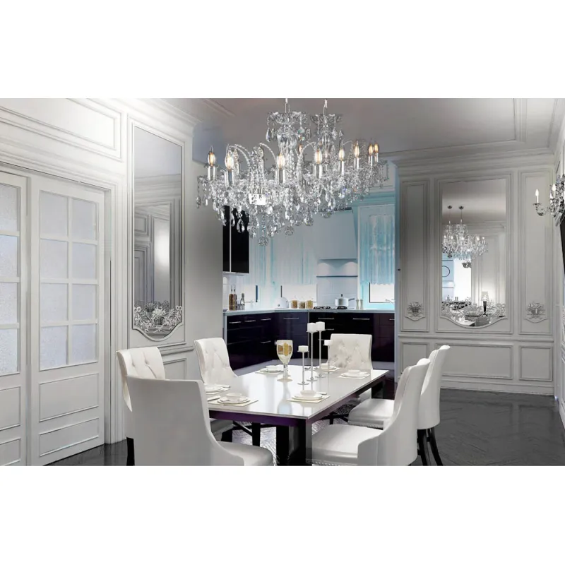 Candelabru Cristale, modern OVALPB, Bohemia, E14, EL0101021402OVALPB, Crystal