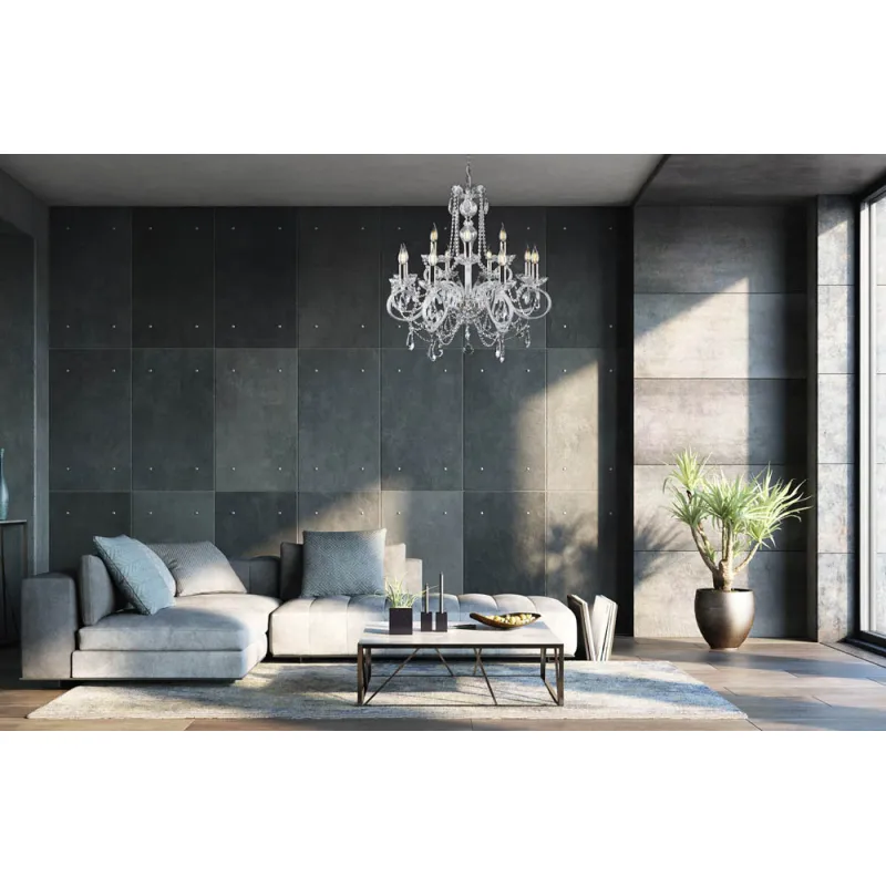 Candelabru Cristale, Bohemia, E14, EL0101138+4+409PB, Crystal