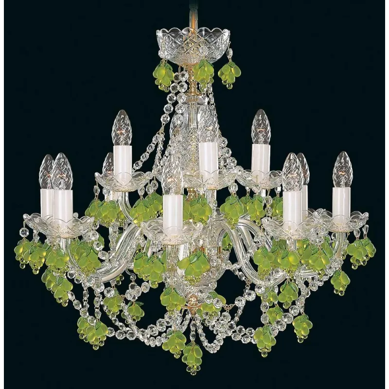Candelabru Cristale, Bohemia, E14, EL0101201262olivin, Crystal