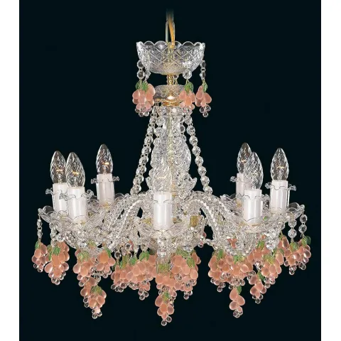 Candelabru Cristale, Bohemia, E14, EL010120862rosa, Crystal
