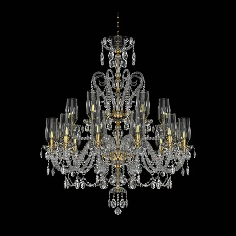 Candelabru Cristale, lux, Bohemia, E14, EL01013812+601AB3TPB, Crystal