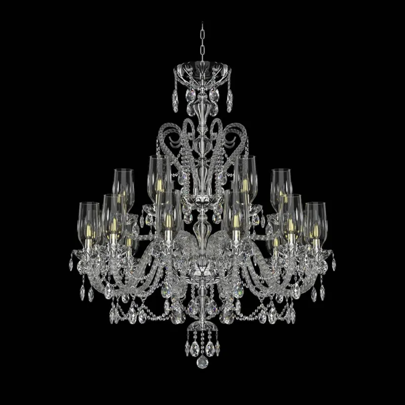 Candelabru Cristale, lux, Bohemia, E14, EL01013812+601AB3TPB, Crystal