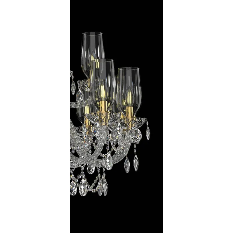 Candelabru Cristale, lux, Bohemia, E14, EL01013812+601AB3TPB, Crystal