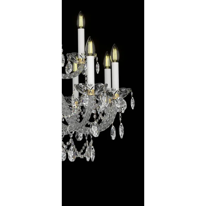 Candelabru Cristale, lux, Bohemia, E14, EL01013812+601PB, Crystal