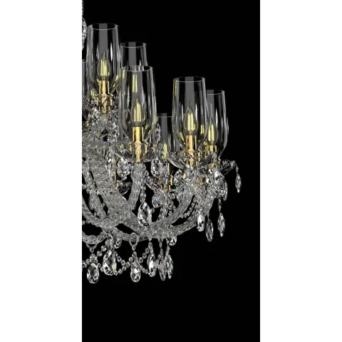 Candelabru Cristale, lux, Bohemia, E14, EL01013816+801AB3TPB, Crystal