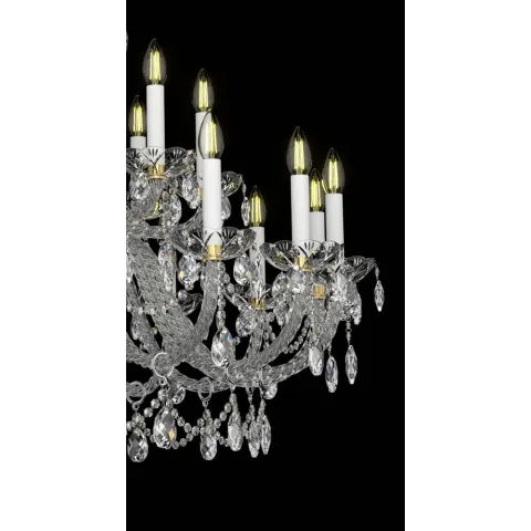 Candelabru Cristale, Bohemia, E14, EL01013816+801PB, Crystal