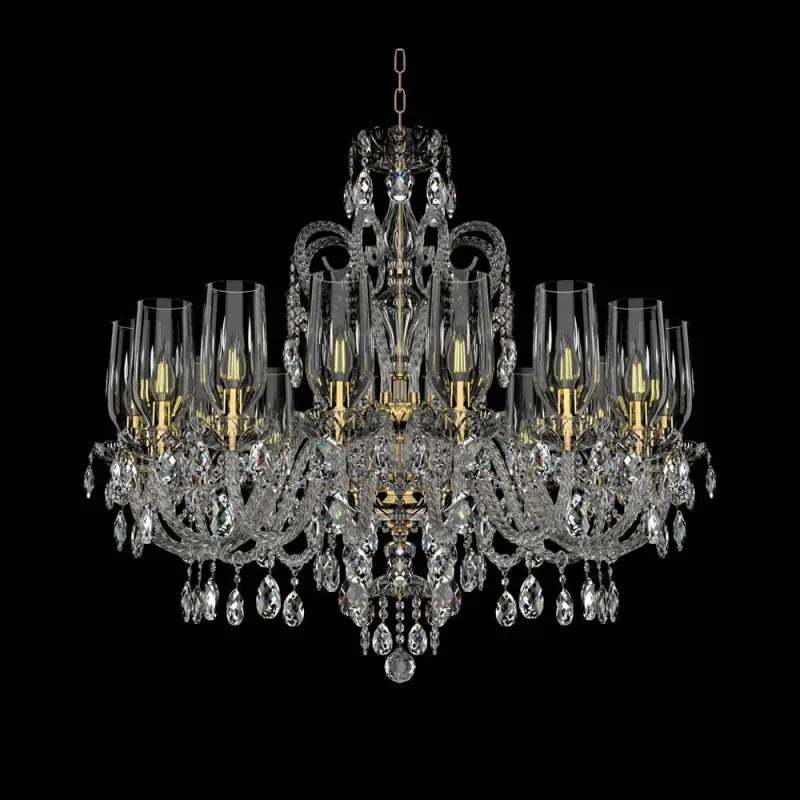 Candelabru Cristale, lux, Bohemia, E14, EL0101381601AB3TPB, Crystal