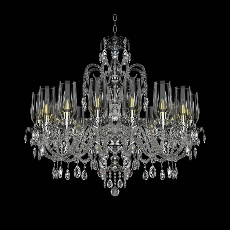 Candelabru Cristale, lux, Bohemia, E14, EL0101381601AB3TPB, Crystal