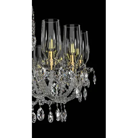 Candelabru Cristale, lux, Bohemia, E14, EL0101381601AB3TPB, Crystal