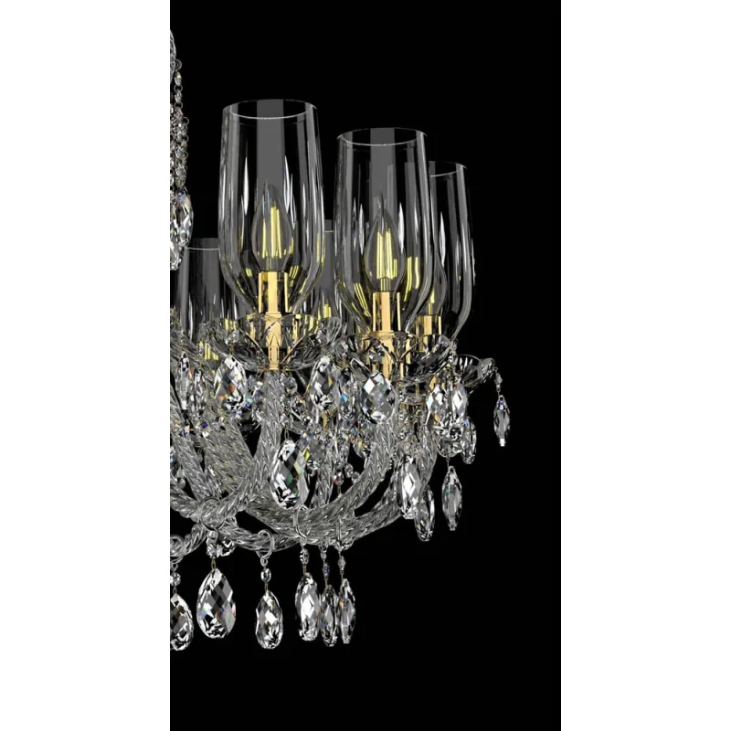 Candelabru Cristale, lux, Bohemia, E14, EL0101381601AB3TPB, Crystal